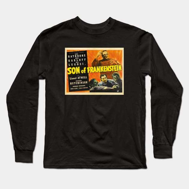 Son Of Frankenstein Movie Poster Long Sleeve T-Shirt by Noir-N-More